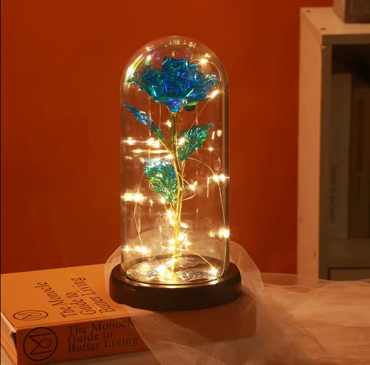 Glass Light Up Rose Lamp