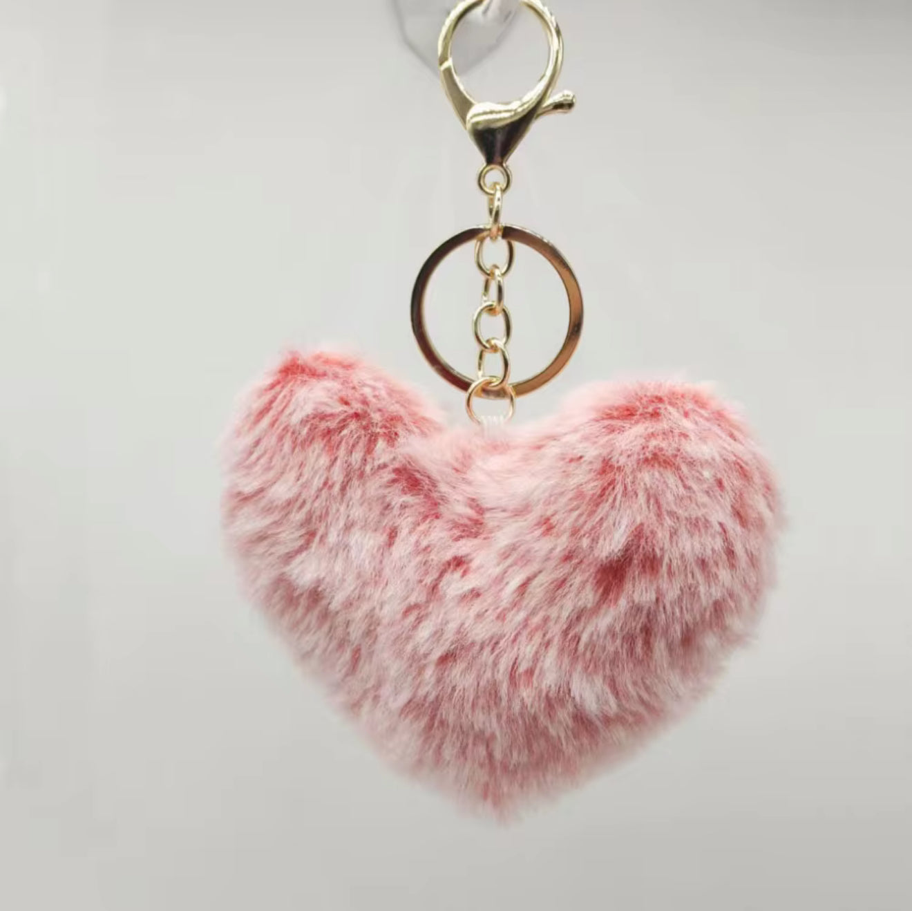 Small Fluffy Heart Keychain