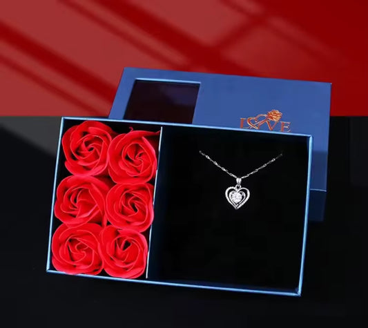 Rose Gift Box With Cover And Bag